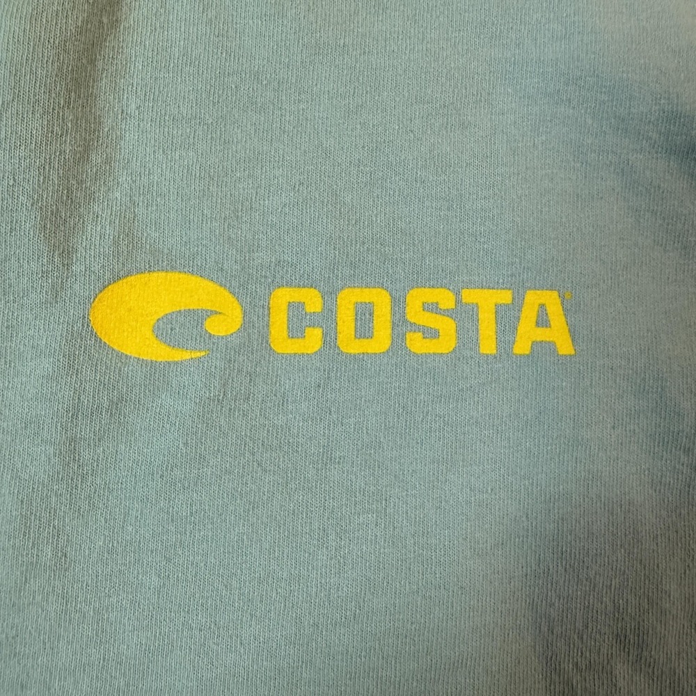 Costa TShirt Mens M Blue Logo Fish Swirl Ocean Outdoors Fishing Gorpcore - Picture 4 of 5